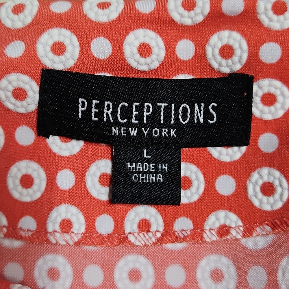 Perceptions Coral Polka Dot  Maxi Dress Size Large - Picture 5 of 7